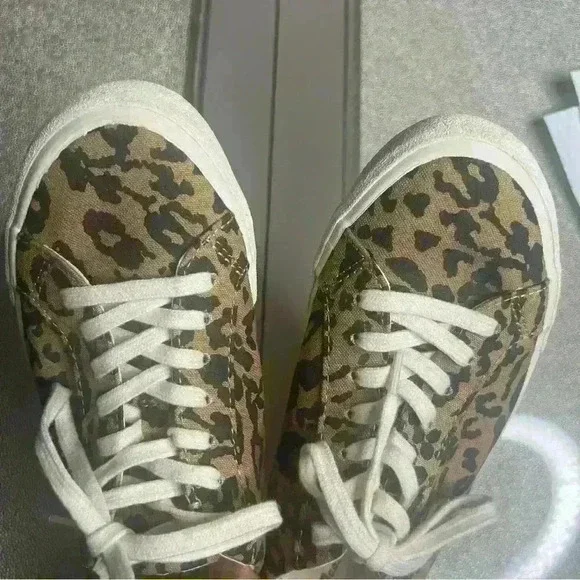 Madewell Sidewalk Low Top Leopard Cheetah Print 
 Sneaker Shoes - Picture 6 of 9